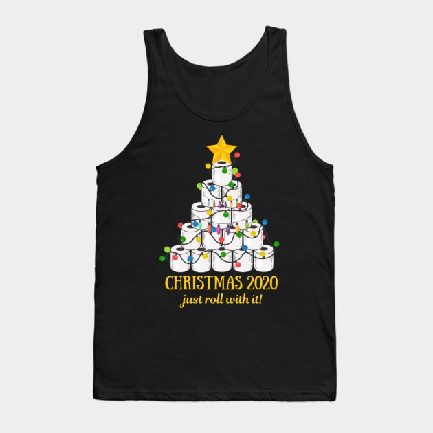 2020 Funny Quarantine Christmas Toilet Paper Tree Gifts Shirt Funny Christmas Lights Gifts Tank Top by WoowyStore